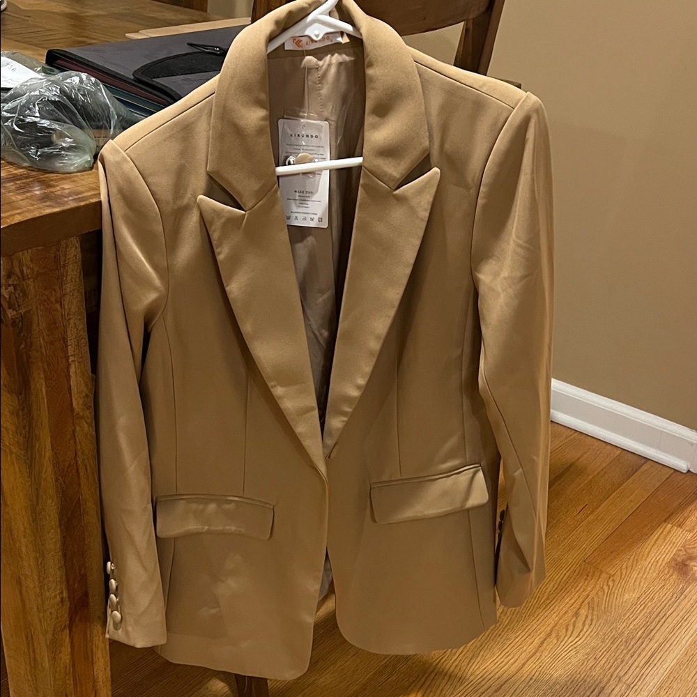 Tan Blazer with Button Details